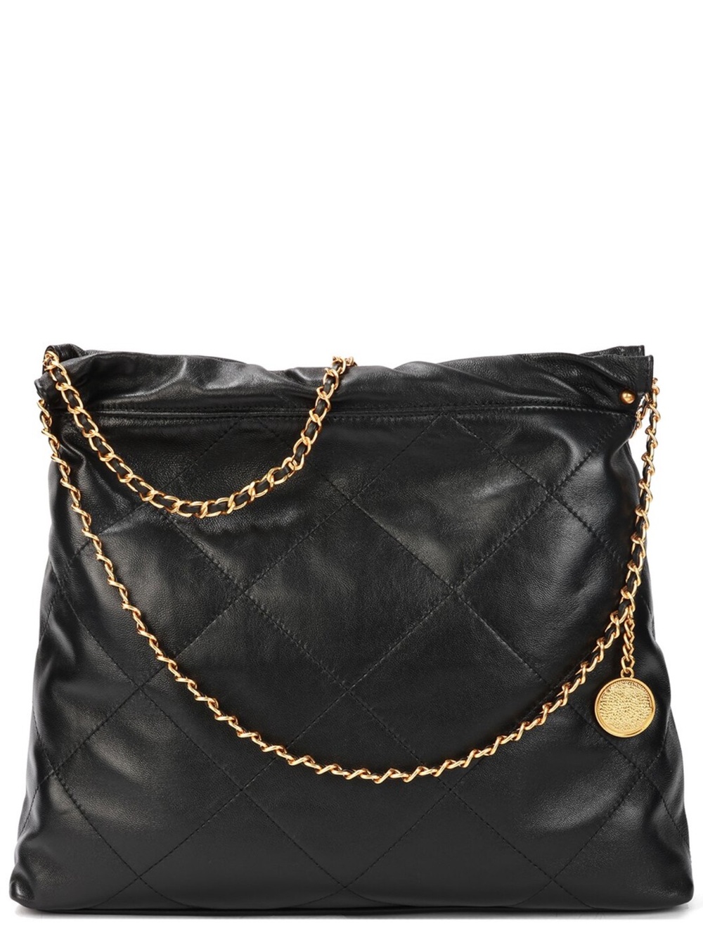 Black Quilted Chain-Handle Shoulder Bag - Designer Style
